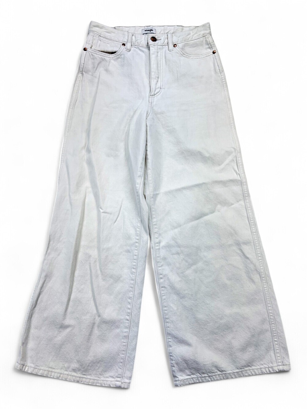 Wrangler Worldwide High Rise Wide Leg Jeans White W28 L28 112315626